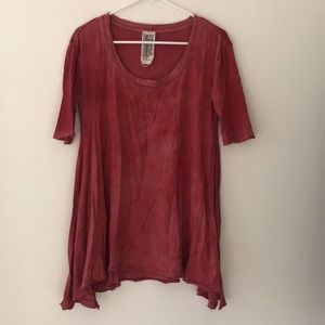 Free people faded red swing shirt